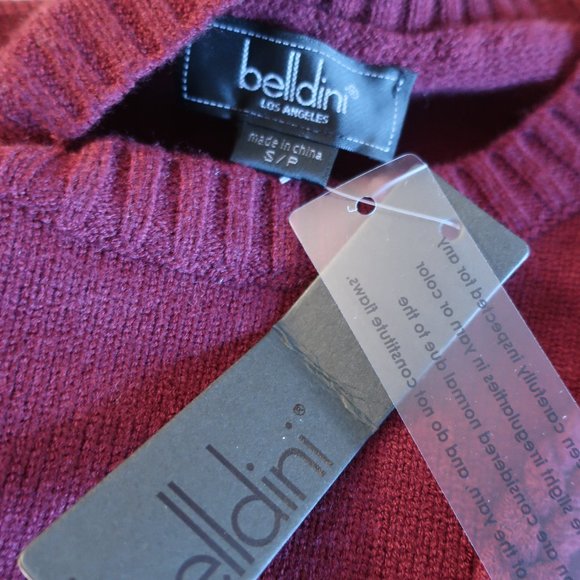 NWT Womens Belldini Burgundy Redwood Knit Pullover Sweater S/P * - Picture 9 of 10